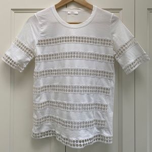 Chloé White Lace Instarsia T-Shirt